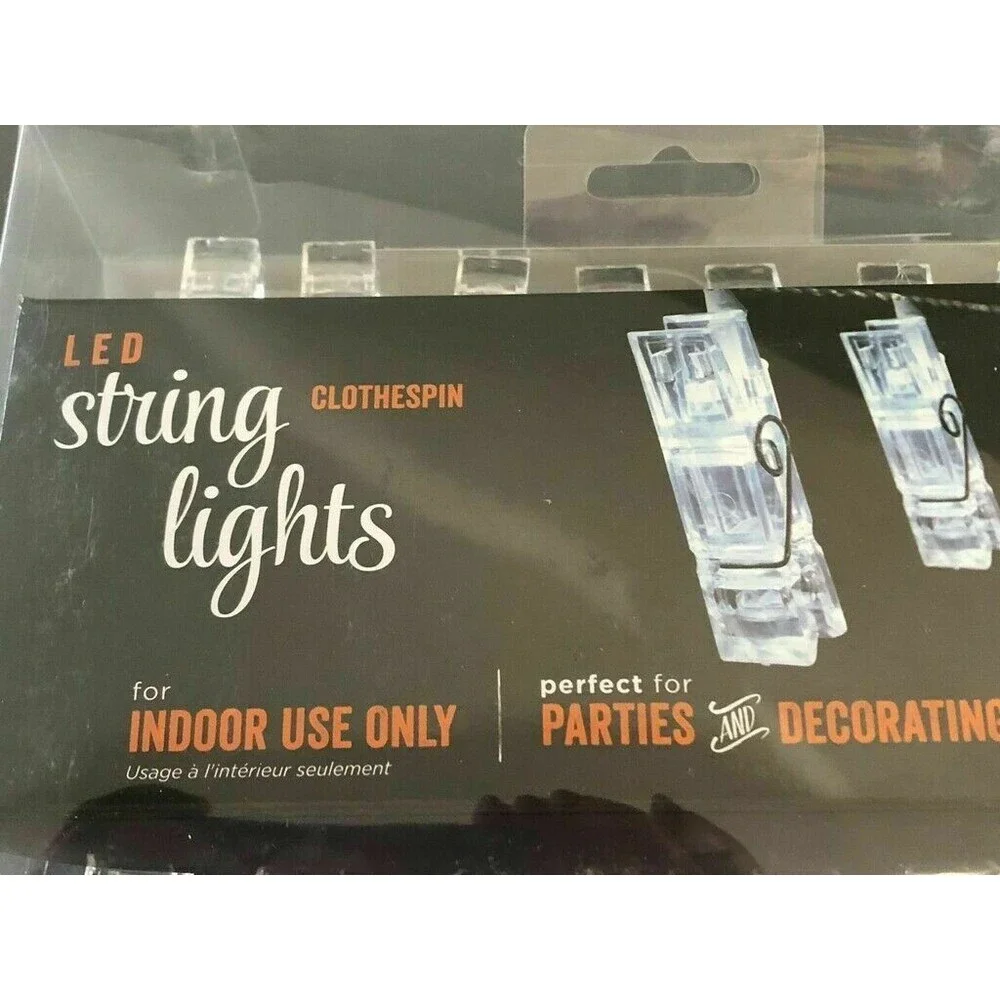 Clothespins String Lights 16-Led Baby Bridal Shower Kids Teens Parties Holiday